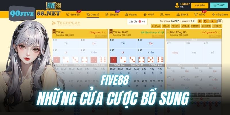 Hướng dẫn cách chơi Tài Xỉu với những cửa cược bổ sung tại FIVE88